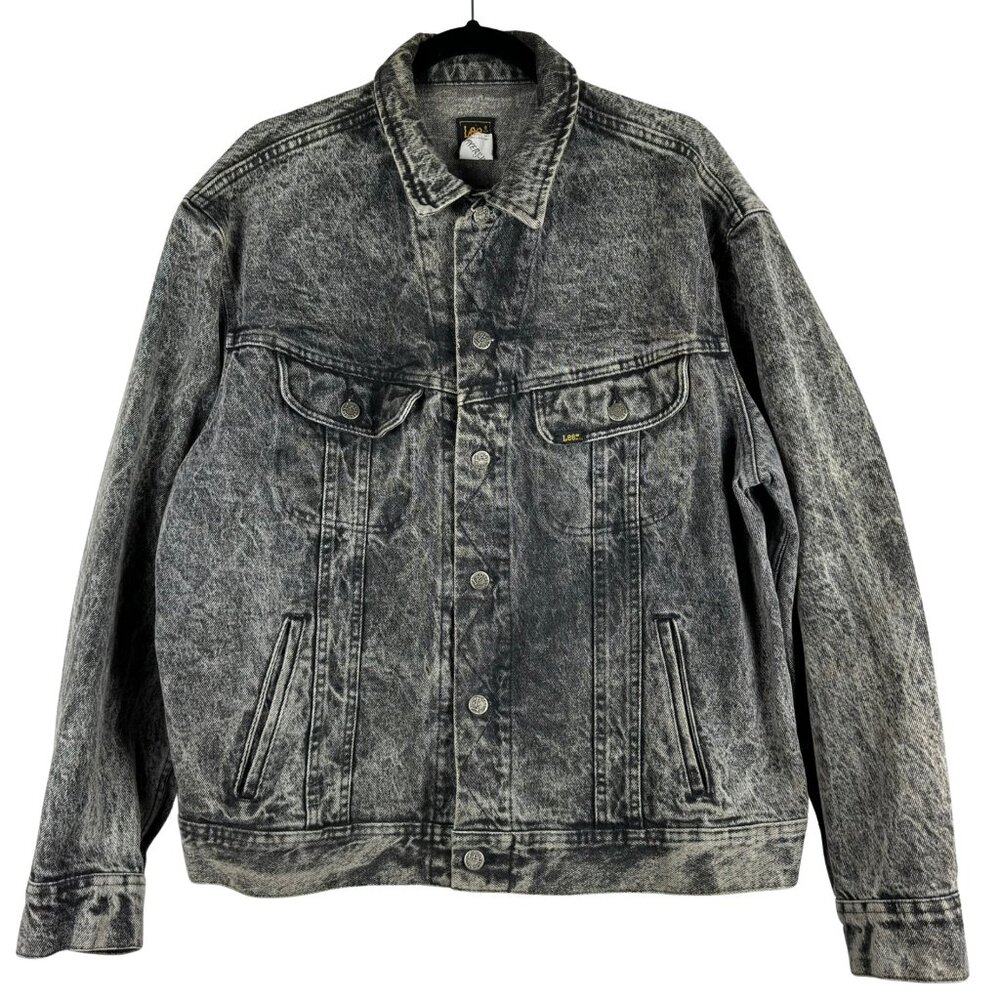 Men’s Vintage Lee Riders Black Denim Trucker Jacket – 70s/80s, Size 44